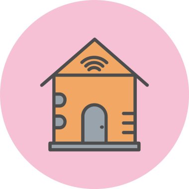 Akıllı Ev Satırı Dolu Çember Simgesi