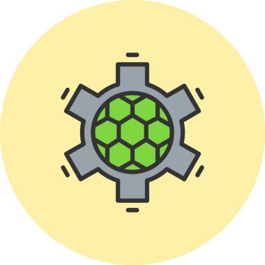 Futbol Satırı Dolu Çember Simgesi