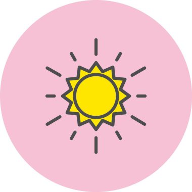 Güneş Çizgisi Dolu Çember Simgesi