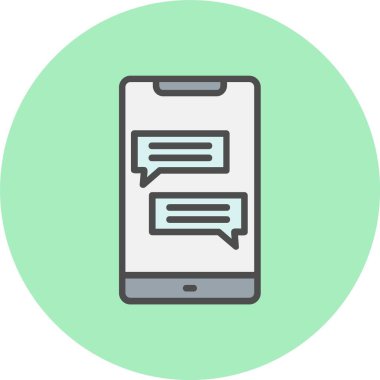 Sohbet Satırı Dolu Çember Simgesi