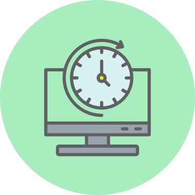 Saat Satırı Dolu Çember Simgesi