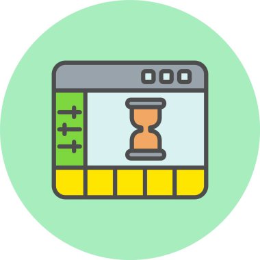 Süre Bitiş Satırı Dolu Çember Simgesi