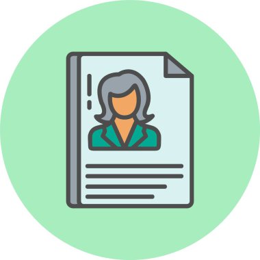 Belge Satırı Dolu Çember Simgesi