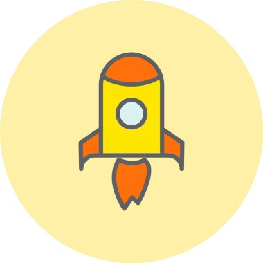 Roket Satırı Dolu Çember Simgesi