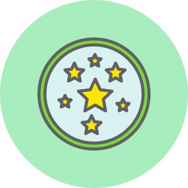 Yıldız Satırı Dolu Çember Simgesi