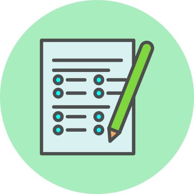 Test Satırı Dolu Çember Simgesi