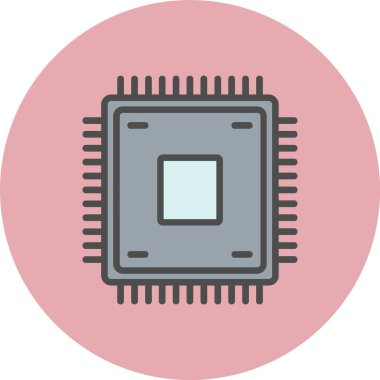 Çip Satırı Dolu Çember Simgesi