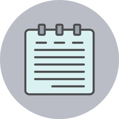 Not Satırı Dolu Çember Simgesi