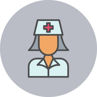 Hemşire Satırı Dolu Çember Simgesi