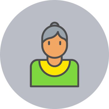 Kadın Satırı Dolu Çember Simgesi