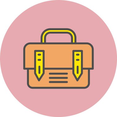 İş Çantası Satırı Dolu Çember Simgesi