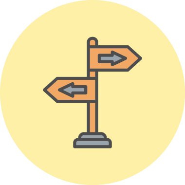 Yönlendirme Satırı Dolu Çember Simgesi