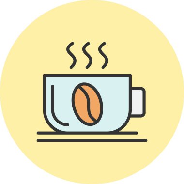 Sıcak Kahve Hattı Dolu Çember Simgesi