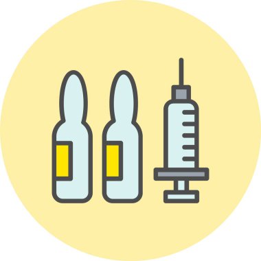 Enjeksiyon Satırı Dolu Çember Simgesi