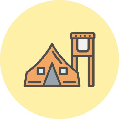 Askeri Taban Satırı Dolu Çember Simgesi