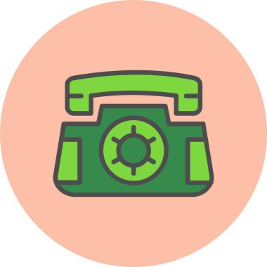 Telefon Satırı Dolu Çember Simgesi