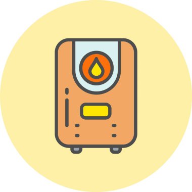 Su Kaloriferi Hattı Dolu Çember Simgesi