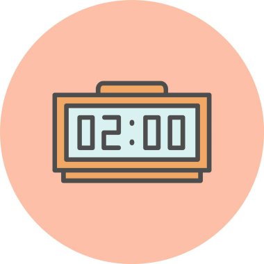 Dijital Saat Satırı Dolu Çember Simgesi