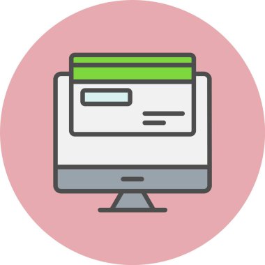 Çevrimiçi Ödeme Satırı Dolu Çember Simgesi