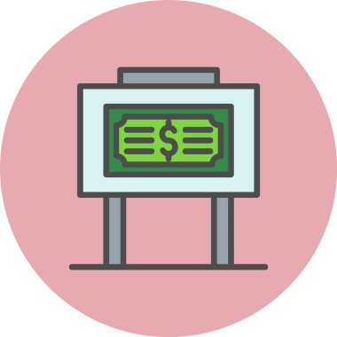 Beyaz Tahta Satırı Dolu Çember Simgesi