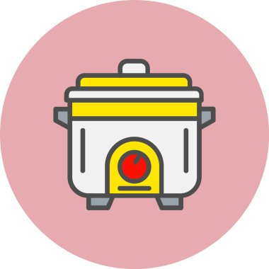 Yemek Çizgisi Dolu Çember Simgesi