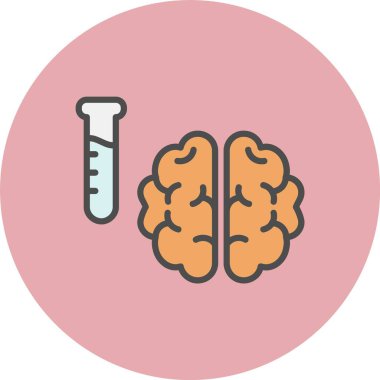 Beyin Satırı Dolu Çember Simgesi