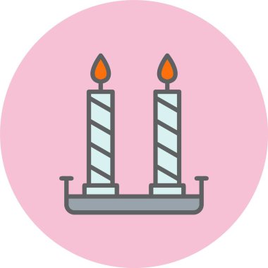 Mum Satırı Dolu Çember Simgesi