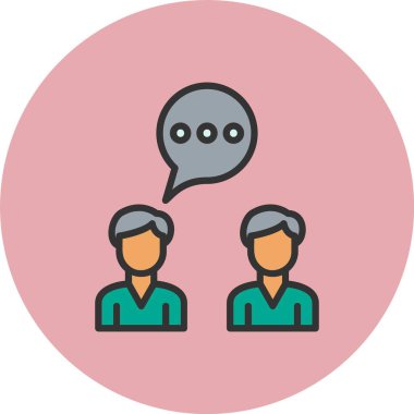 İletişim Satırı Dolu Çember Simgesi