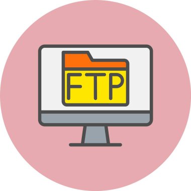 Ftp Satırı Dolu Çember Simgesi