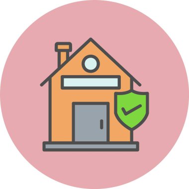 Ev Koruma Hattı Çember Simgesi Dolu