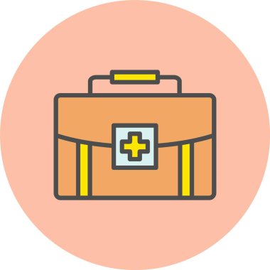 Tıbbi Satır Dolu Çember Simgesi