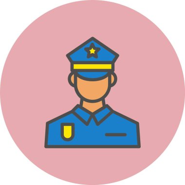 Polis Çizgisi Çember Simgesi Dolu