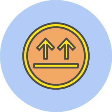 Bu Kenar Yukarı Ok Satırı Daire İçi Dolu Simge