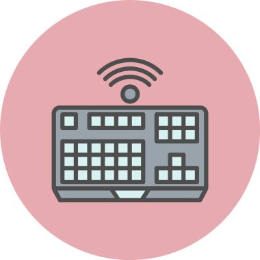 Kablosuz Klavye Satırı Dolu Çember Simgesi