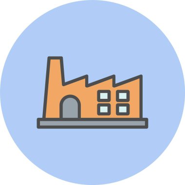 Fabrika Satırı Dolu Çember Simgesi