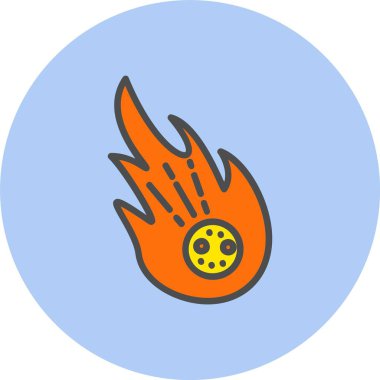 Meteor Satırı Dolu Çember Simgesi