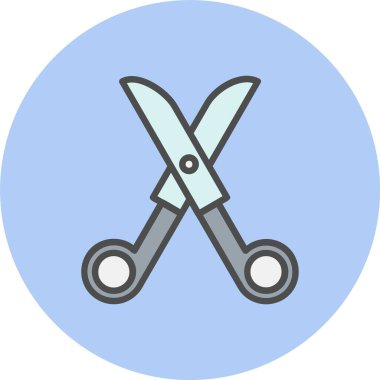 Makas Satırı Dolu Çember Simgesi