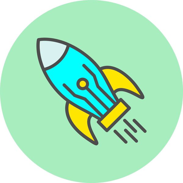 Startup Vector Line Line Filled Circle Icon