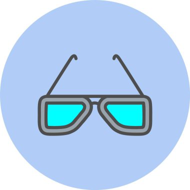 Güneş Gözlüğü Satırı Dolu Çember Simgesi