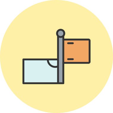 Köşe Satırı Dolu Çember Simgesi