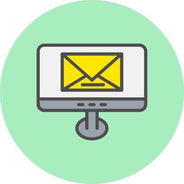 E- posta Satırı Dolu Çember Simgesi