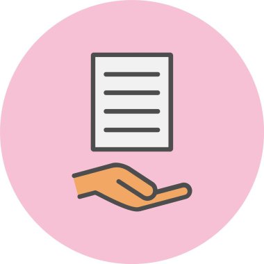 Belge Satırı Dolu Çember Simgesi