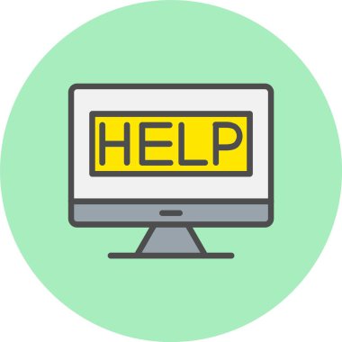 Yardım Satırı Dolu Çember Simgesi