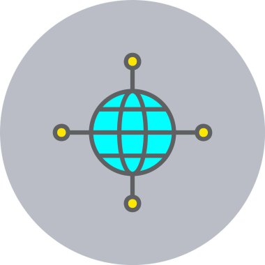 Genel Altyapı Satırı Dolu Çember Simgesi