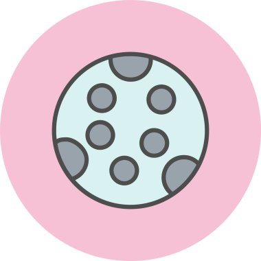 Ay Satırı Dolu Çember Simgesi