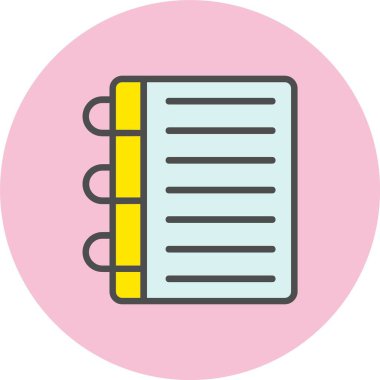 Not Defteri Satırı Dolu Çember Simgesi