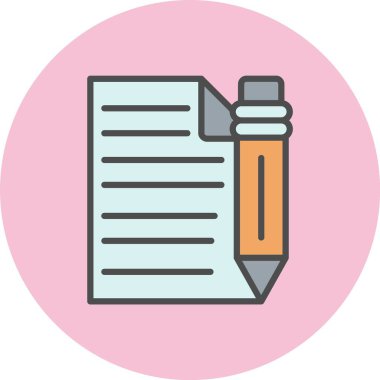 Notlar Vektör Satırı Dolu Çember Simgesi