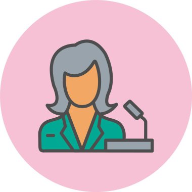 Siyaset Satırı Çember Simgesi Dolu