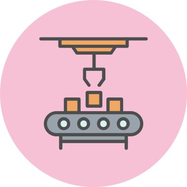 Üretim Satırı Dolu Çember Simgesi