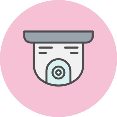 Güvenlik Kamerası Satırı Dolu Çember Simgesi